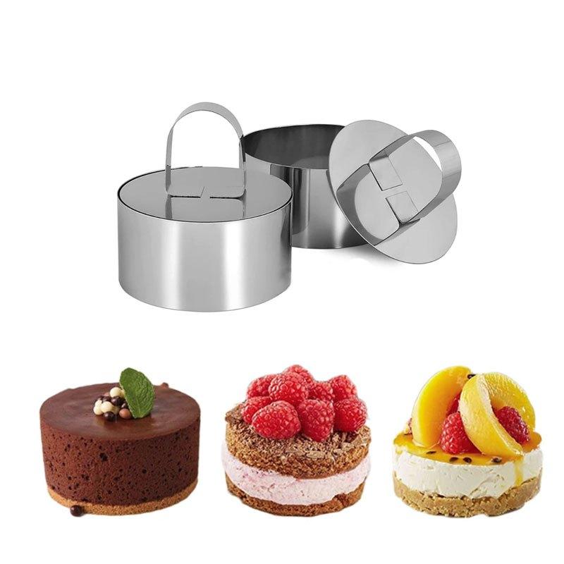 8pcs Round Cake Mold Stainless Steel Mousse Mold 8.0Cm Diameter