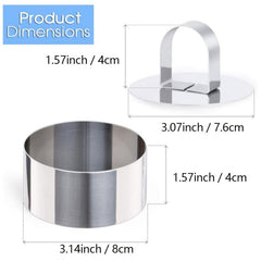 8pcs Round Cake Mold Stainless Steel Mousse Mold 8.0Cm Diameter