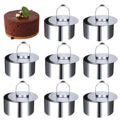 8pcs Round Cake Mold Stainless Steel Mousse Mold 8.0Cm Diameter
