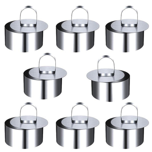 8pcs Round Cake Mold Stainless Steel Mousse Mold 8.0Cm Diameter