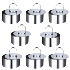 8pcs Round Cake Mold Stainless Steel Mousse Mold 8.0Cm Diameter