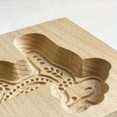 1pc 3D Wooden Cookie Biscuit Molds With Rose Flowers Animals Embossed Patterns