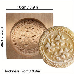 1pc 3D Wooden Cookie Biscuit Molds With Rose Flowers Animals Embossed Patterns