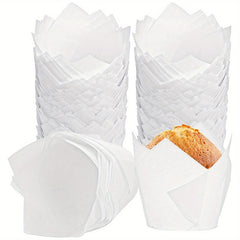 50PCS Tulip Cupcake Liners Holders Baking Cups Wrappers Christmas Cupcake Liners