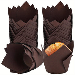 50PCS Tulip Cupcake Liners Holders Baking Cups Wrappers Christmas Cupcake Liners