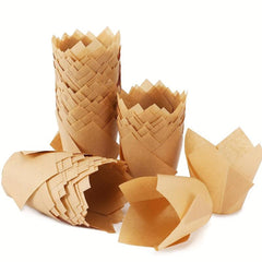 50PCS Tulip Cupcake Liners Holders Baking Cups Wrappers Christmas Cupcake Liners