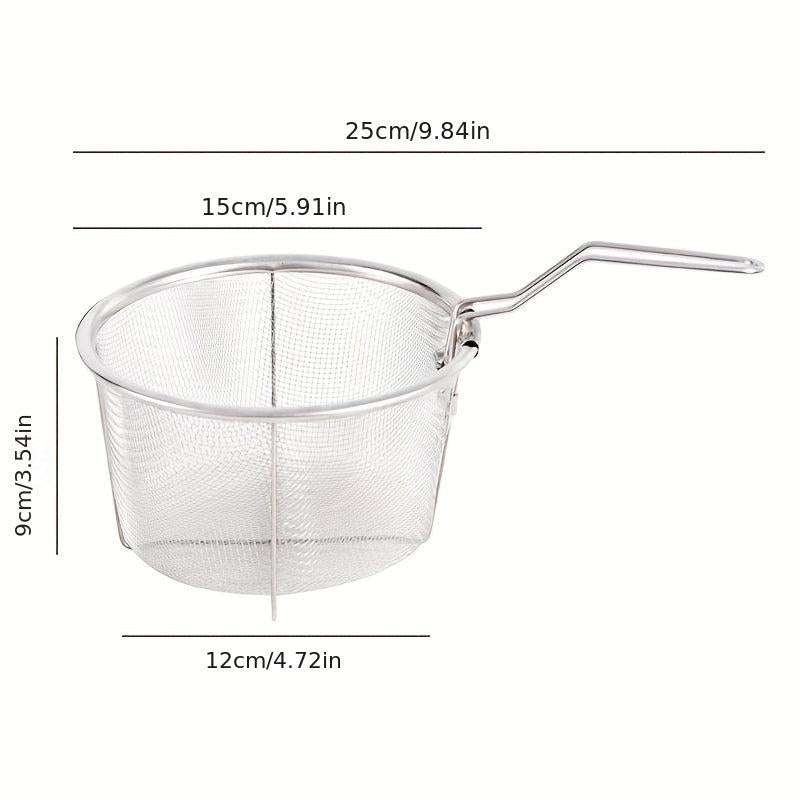 Set of 2 Stainless Steel Milk Pot Filter Basket for Pasta and Fried Food