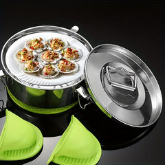 1pc Flan Mold Stainless Steel Steamer Pot 19cm Instant Pot Kitchen Utensils