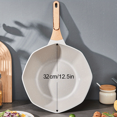 Octagonal Wok Medical Stone Non Stick Frying Pan - Gas Stove Induction Cooktop