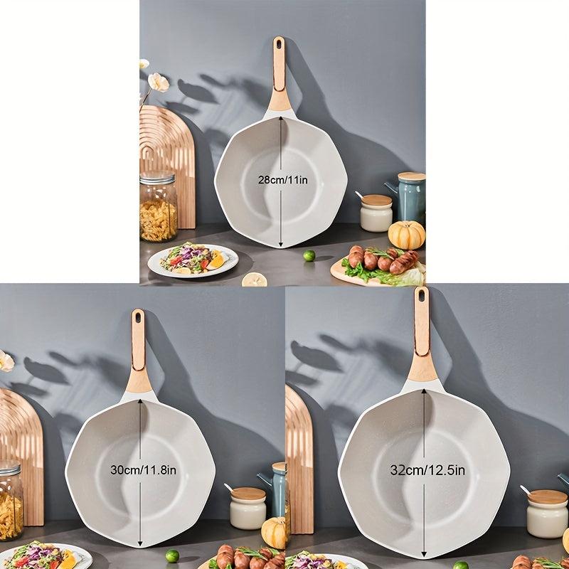 Octagonal Wok Medical Stone Non Stick Frying Pan - Gas Stove Induction Cooktop