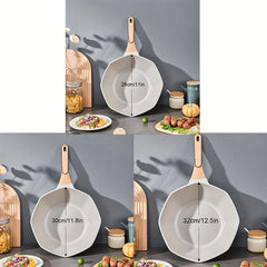Octagonal Wok Medical Stone Non Stick Frying Pan - Gas Stove Induction Cooktop