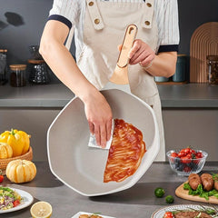Octagonal Wok Medical Stone Non Stick Frying Pan - Gas Stove Induction Cooktop