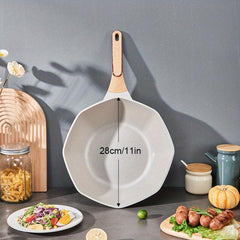 Octagonal Wok Medical Stone Non Stick Frying Pan - Gas Stove Induction Cooktop