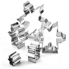 5pcs Snowflake Cookie Molds Stainless Steel Cake Ice Snowflake Cookie Molds