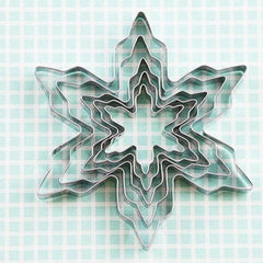 5pcs Snowflake Cookie Molds Stainless Steel Cake Ice Snowflake Cookie Molds