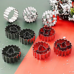 9pcs Christmas Cookie Cutters Stainless Steel Pastry Cutters Biscuit Mold