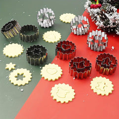 9pcs Christmas Cookie Cutters Stainless Steel Pastry Cutters Biscuit Mold