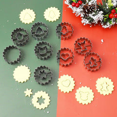 9pcs Christmas Cookie Cutters Stainless Steel Pastry Cutters Biscuit Mold