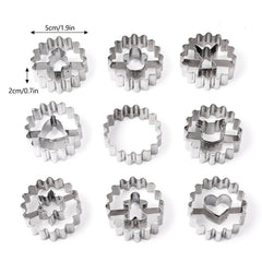 9pcs Christmas Cookie Cutters Stainless Steel Pastry Cutters Biscuit Mold