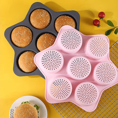 Hamburger Bun Pan Round Bread Pan Muffin Pan Silicone Cupcake Mold Baking Tools