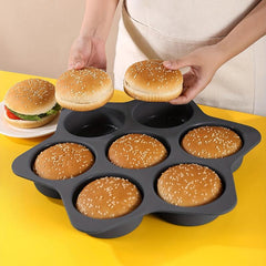 Hamburger Bun Pan Round Bread Pan Muffin Pan Silicone Cupcake Mold Baking Tools