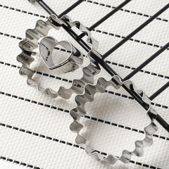2pcs Stainless Steel Cookie Cutters Flower Heart Shape Candy Mold Biscuit Molds