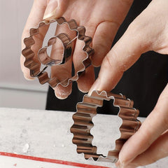 2pcs Stainless Steel Cookie Cutters Flower Heart Shape Candy Mold Biscuit Molds