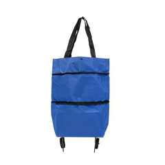 2 In 1 Folding Shopping Bag Handheld Cart