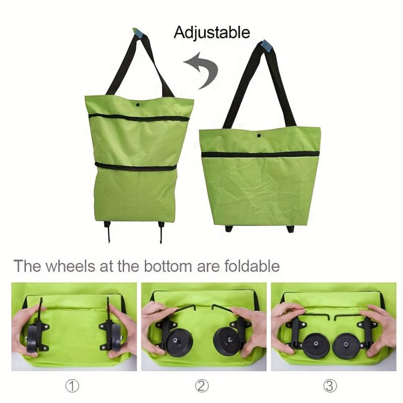 2 In 1 Folding Shopping Bag Handheld Cart