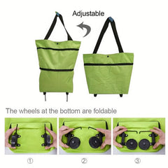 2 In 1 Folding Shopping Bag Handheld Cart