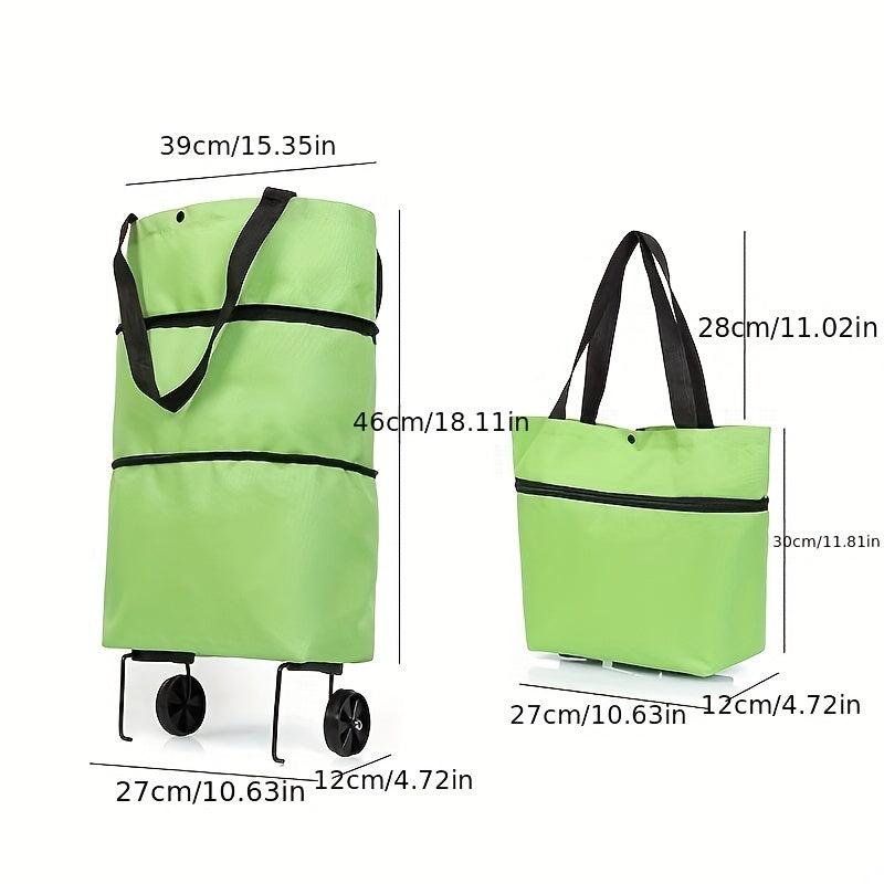 2 In 1 Folding Shopping Bag Handheld Cart
