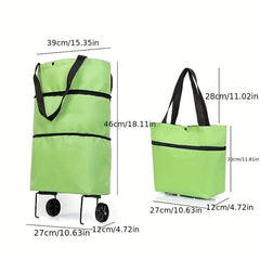 2 In 1 Folding Shopping Bag Handheld Cart