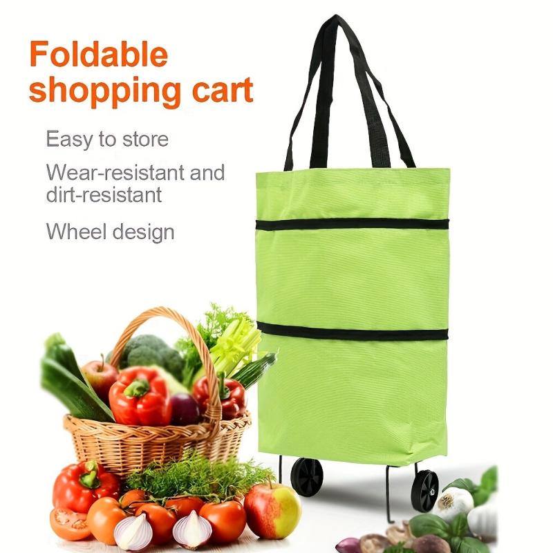 2 In 1 Folding Shopping Bag Handheld Cart