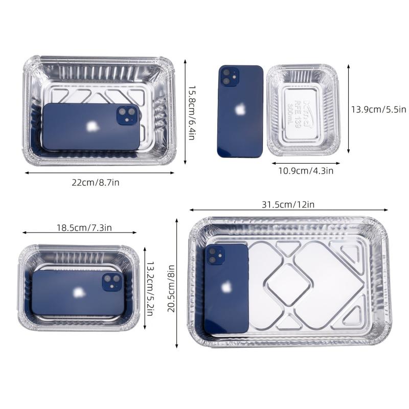 Disposable Aluminum Foil Pans with Lids for Cooking Baking Storing