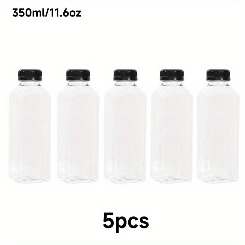 5pcs Plastic Water Bottles for School Juice Bottles with Lid