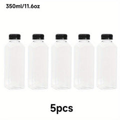5pcs Plastic Water Bottles for School Juice Bottles with Lid