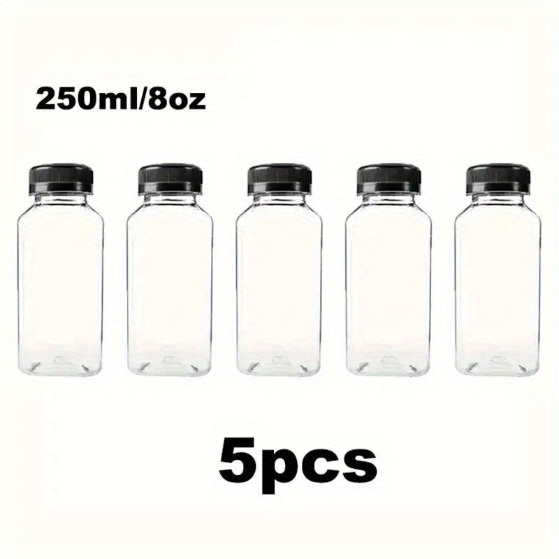 5pcs Plastic Water Bottles for School Juice Bottles with Lid
