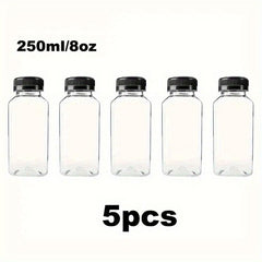 5pcs Plastic Water Bottles for School Juice Bottles with Lid