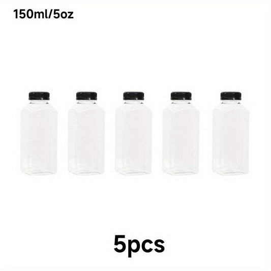 5pcs Plastic Water Bottles for School Juice Bottles with Lid
