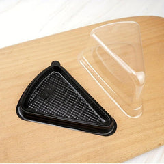 50 Pcs Clear Plastic Cake Slice Container for Cheesecake Pie Triangle Shape