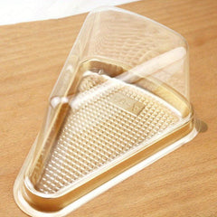 50 Pcs Clear Plastic Cake Slice Container for Cheesecake Pie Triangle Shape