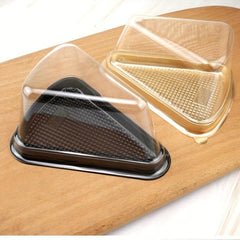 50 Pcs Clear Plastic Cake Slice Container for Cheesecake Pie Triangle Shape