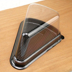 50 Pcs Clear Plastic Cake Slice Container for Cheesecake Pie Triangle Shape