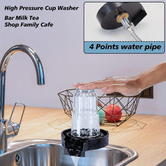 Automatic Glass Cup Washer High Pressure Kitchen Cleaner
