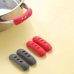 2pcs Silicone Pot Handle Covers Heat Resistant Non Slip Handle Sleeves
