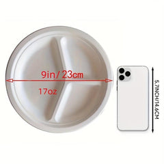 124pcs Compostable Heavy Duty Plates - Eco Friendly Disposable Bagasse Plate