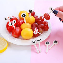 10pcs Cartoon Fruit Forks Mini Fruit Stick Skewers Fruit Toothpick