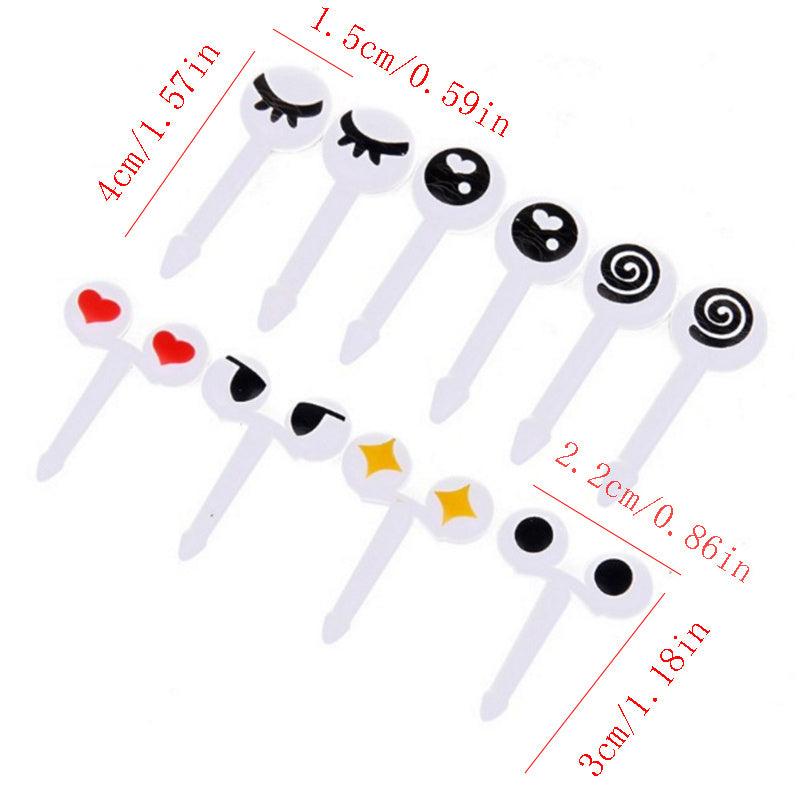 10pcs Cartoon Fruit Forks Mini Fruit Stick Skewers Fruit Toothpick