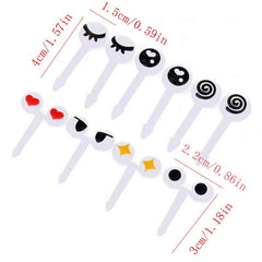 10pcs Cartoon Fruit Forks Mini Fruit Stick Skewers Fruit Toothpick