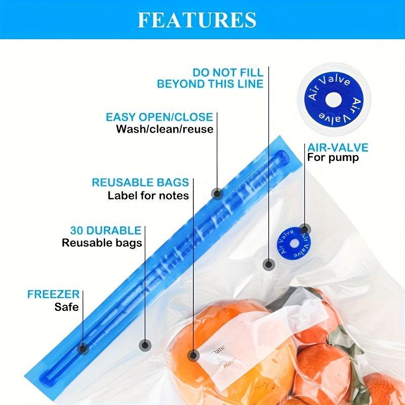 18pcs Vacuum Sealer Bags 3 Sizes Long Lasting Storage Bags Keep Food Fresher